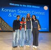 Professor Jeeyoung Ahn Ha, student Jana Karunakaran, student Frances Ivy-Barrett, and Instructor Jihye Yun at the 2026 MATK Korean Speech Contest